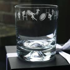 Luxury Rugby Icon Crystal Glass Tumbler