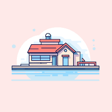 Vector Vector Of A House Floating