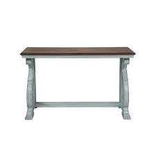 Furniture Of America Myrtle 50 In Oak Antique Blue Standard Rectangle Wood Console Table With Storage Oak And Antique Blue