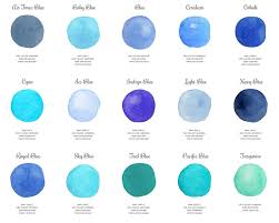 Watercolor Blue Tone Color Shades Card