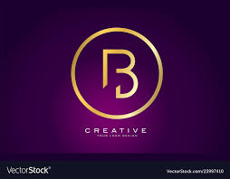 B Letter Gold Logo Design Modern Icon