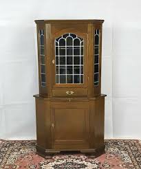 Corner Cabinet With Leaded Glass Doors