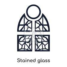 Stained Glass Icon Vector Sign And