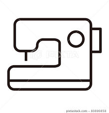Simple Sewing Machine Line Drawing Icon