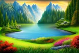 Nature Landscape Background Graphic By