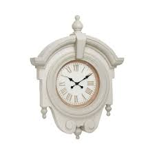 Zimlay Antique Light Gray Wood Round Wall Clock 91123