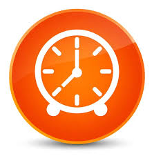 Clock Icon Special Orange Square On