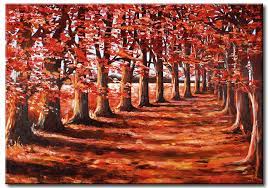 Canvas Painting Autumn Path A Forest