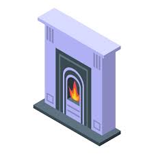 Gas Furnace Icon Isometric Vector Fire