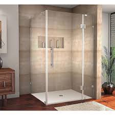 Aston Avalux Completely Frameless Shower Enclosure 48 X 32 X 72 Stainless Steel