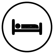 Hotel Bed Icon In Circle Bed Symbol
