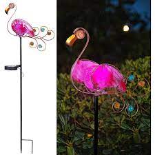 Solar Garden Stakes Flamingo Decorative