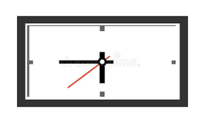 Rectangular Wall Clock Vector Icon Flat