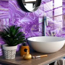10pcs Purple Marble Tiles Sticker