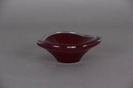 Red Glass Bowl From Kastrup Glasværk