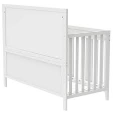 White 53 8 In W X 27 In D Baby Crib Pine Solid Wood Baby Safe Crib