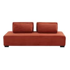85 4 In L Armless Polyester Minimalist Modular Sofa In Orange