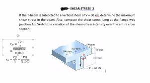 answered shear stress 2 if the t beam