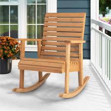 Natural Wood Outdoor Rocking Chair