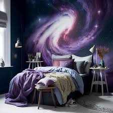 Galaxy Themed Bedrooms In Purple Hues