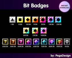 Full Set Twitch Bit Badges Twitch Sub
