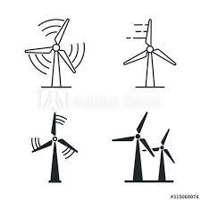 Wind Power Icon Template Color Editable