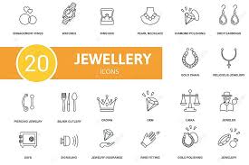 Jewellery Icon Set Collection Of Simple