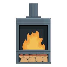Wood Stove Vector Art Icons And