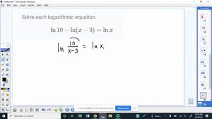 Solve Each Logarithmic Equation Ln 10