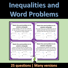 Word Problem Task Cards Algebra