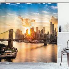 New York Shower Curtain Cityscape Of