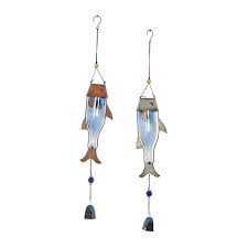 Benzara 76795 Dazzling Metal Glass Silver Wind Chime 2 Assorted