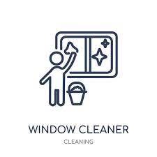 Glass Cleaner Tool Line Style Icon