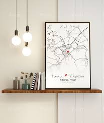 Personalized Heart Icon City Map Poster