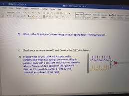 Solved Lab7 Phet Hooke S Law Lab 1 Rt