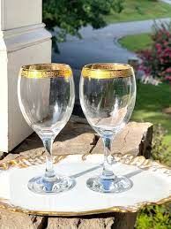 Gold Rimmed Wine Glasses Gold Rim Wine