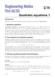 2 14 Quadratic Equations 1
