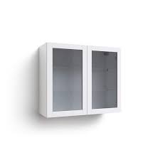 Newage S Home Two Glass Door Wall Cabinet White 37 In