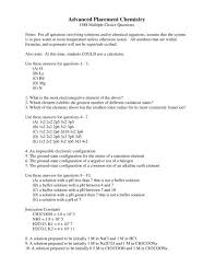 Advanced Placement Chemistry