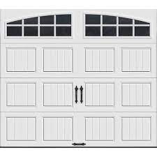 Clopay Gallery Collection 8 Ft X 7 Ft 6 5 R Value Insulated White Garage Door With Arch Window 111279