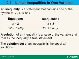 Linear Inequalities In One Variable