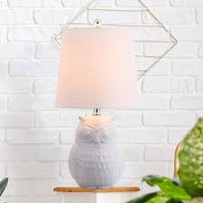 White Owl Ceramic Mini Table Lamp