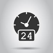 Premium Vector Clock 247 Icon In Flat