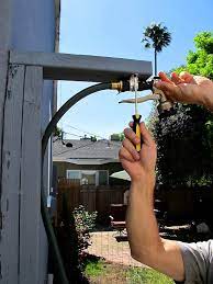 Outdoor Shower With A Garden Hose