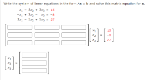 Linear Equations In The Form Ax