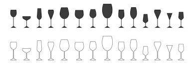 Set Of Glasses Silhouettes Wine