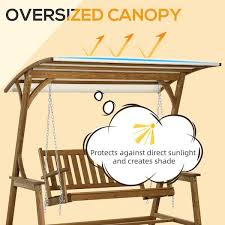 Canopy Wooden Patio Swing Chair