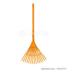 Leaf Rake Icon Cartoon Vector Farm