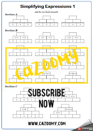 Collecting Like Terms Worksheets