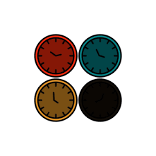 Colorful Wall Clock Design Png